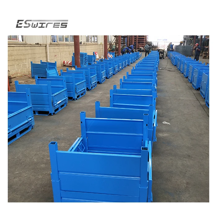 Adjustable Auto Industry Storage Stacking Heavy Duty Folding Sheet Metal Steel Storage Bins