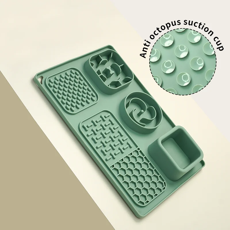 Dog Licking Mat Cat Slow Feeder Lick Pad with Suction Cups Calming Treat Mat Pet IQ Training Mat