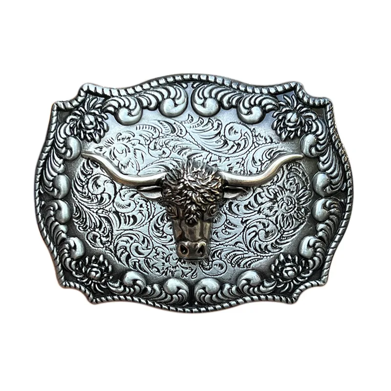 Wholesale Custom Logo Western Cowboy Luxury 3d 40mm Brass Stainless Steel Zinc Alloy Metal Custom Belt Buckles For Men