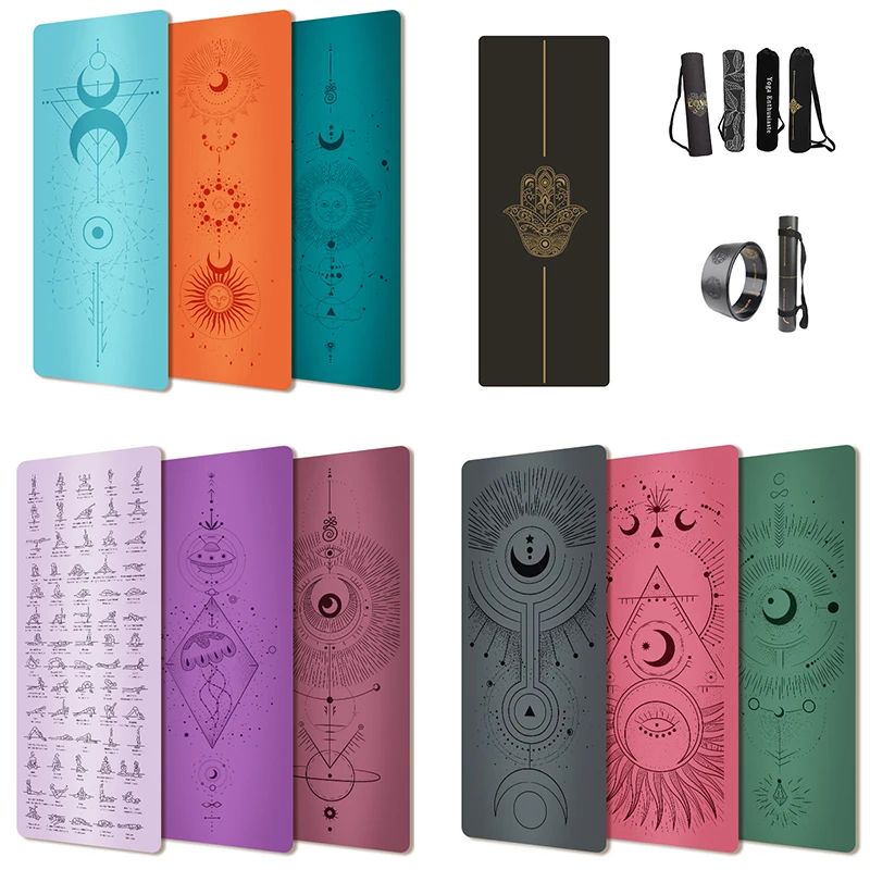easy to clean coconut biodegradable PU leather yoga mate, exercise polyurethane black customized gym Yoga Mat With logo