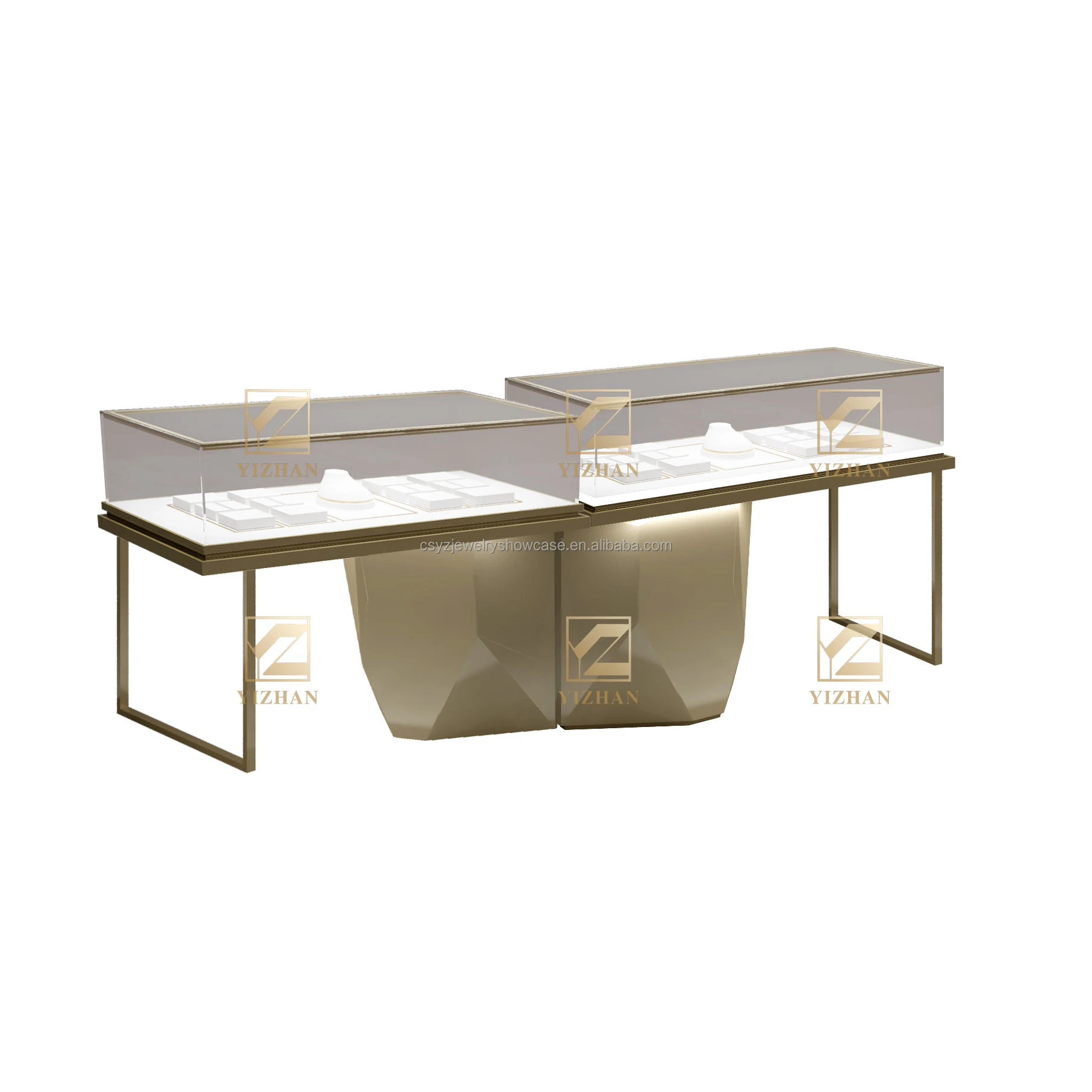 Custom Luxury Jewelry Store Furniture Counter Design Sales Table with Elegant Jewelry Display Case Showcase for Store Display