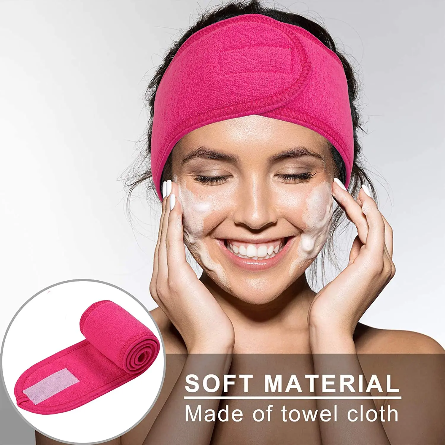 Fashion Shower Make Up Wrap Head 100% Terry Cotton Cloth Adjustable Head Band Towel Facial Hairband Spa Face Washing Headband