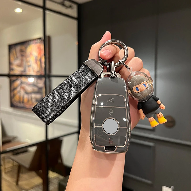 Factory Wholesale Fashion  Quality Full Sealed Protection Car Key Holder Soft TPU Car Key Cover Case For B e n z