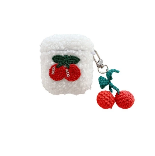 Autumn and winter plush cherry for Apple AirPods 123 generation Bluetooth earphone protective case Pro2 generation ear case