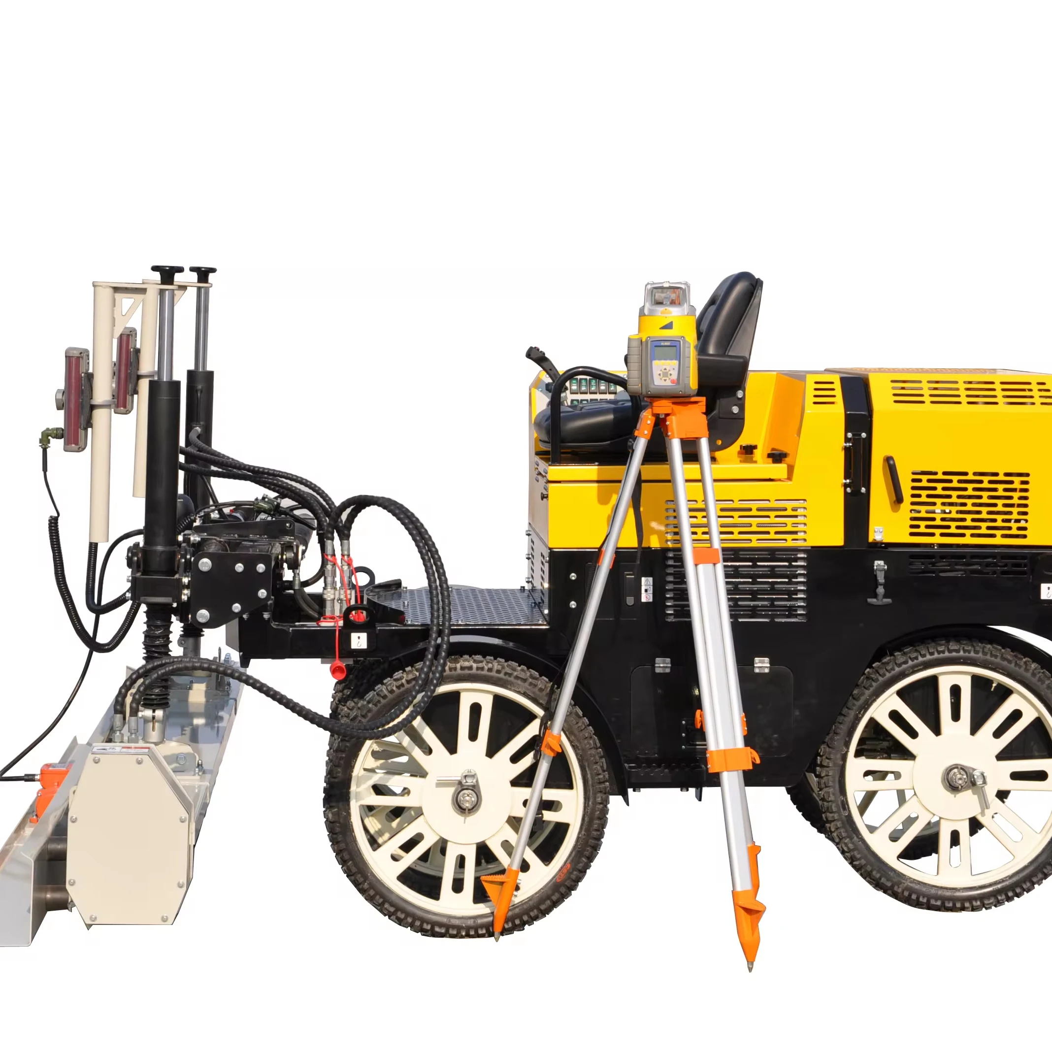 Ride on concrete laser leveling screed machine for floor construction project