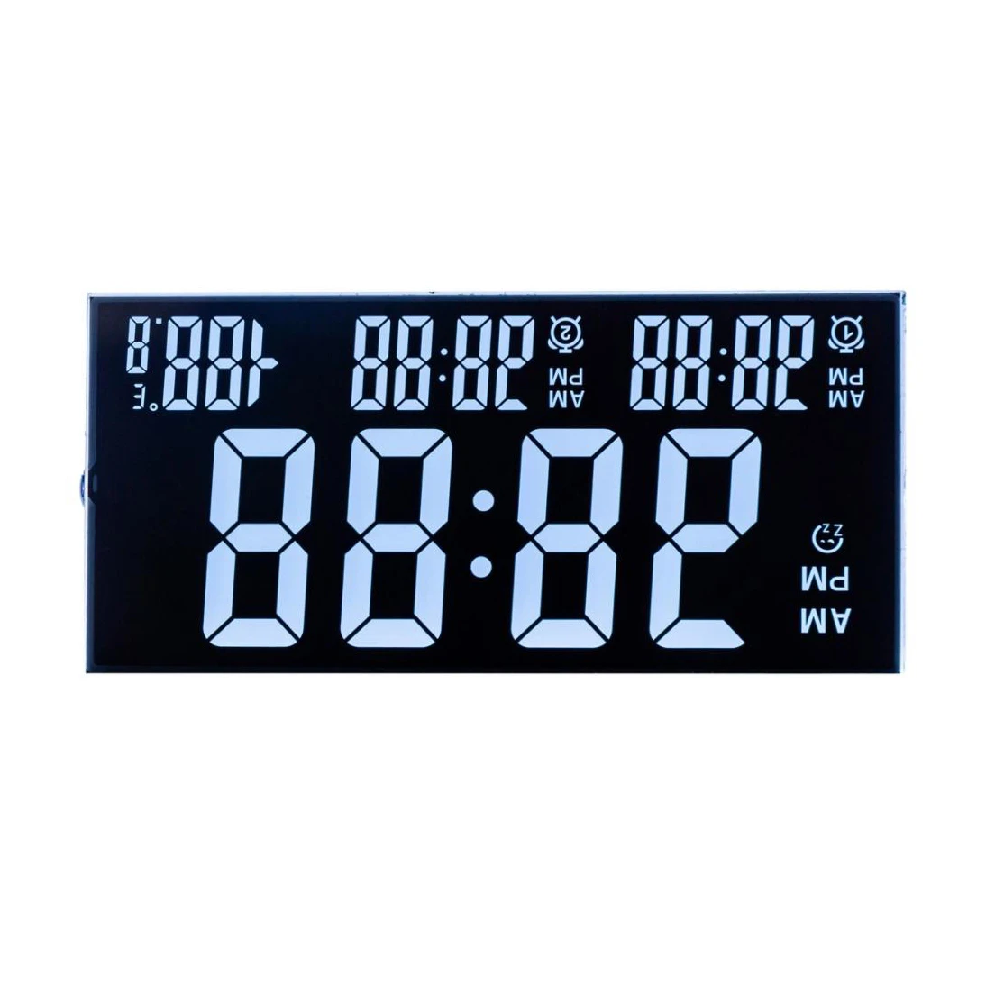 Customized LCD Screen Negative Transmissive 12 OClock Va Segament LCD Screen for Alarm Clock Display