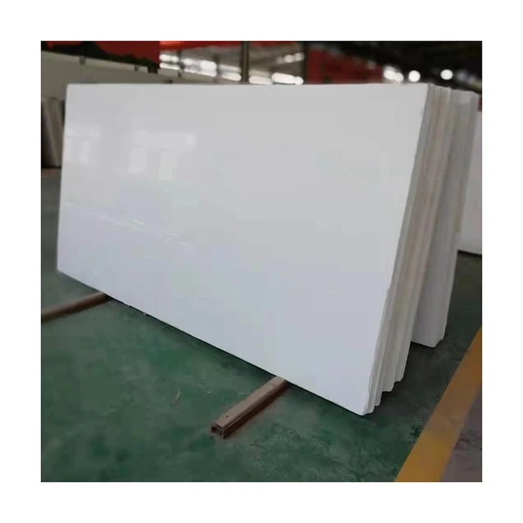 Manufacturer wholesale Artificial Glass Marble Pure White Nano Crystallized Marble slabs