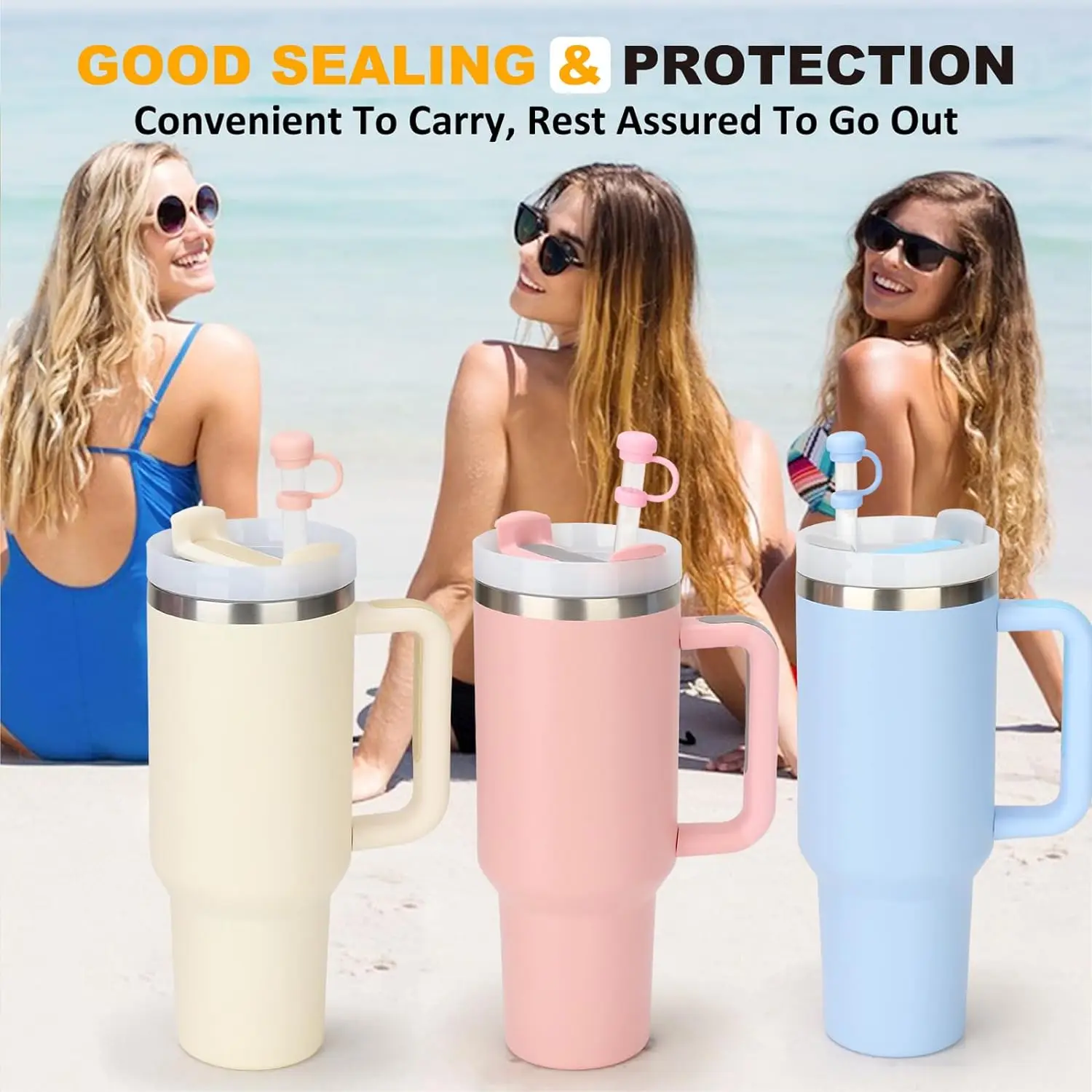 10mm Silicone Straw Cover for Stanley 30 40 Oz Tumbler Straw Cover Cap for Stanley Cup Accessories Straw Toppers