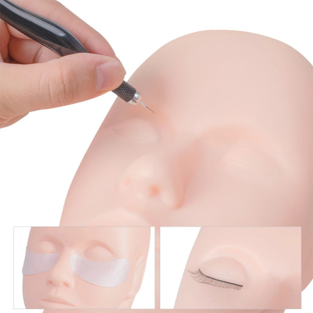 Jaunty Sky Practice Training Makeup Tools Eyelash Extension Head Training Mannequin Head with Replaceable Eyes and Lip
