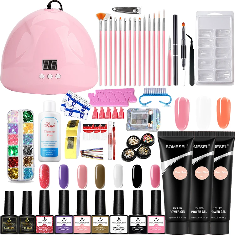 Acrylic Nail Kit With Lamp Dryer Full Manicure Set For Acrylic Powder Brush Tool Professional Nail Accessories Nail Art Kits Set