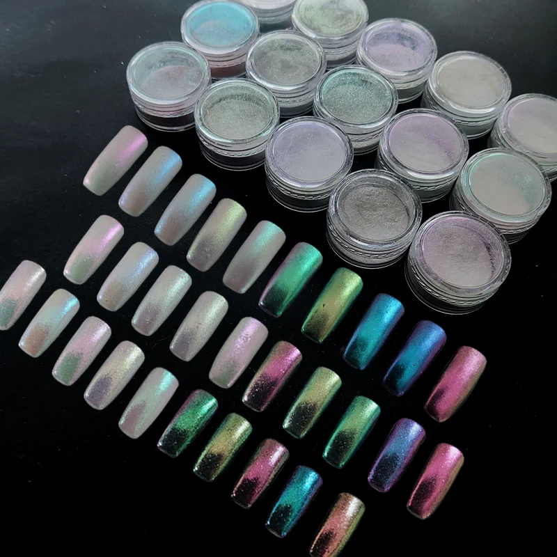 Cosmetic Grade Lip Gloss Chameleon Powder Color Changing Powder Multicolor Chrome Pigment For Eye Shadow MOQ 100G  Nail Art