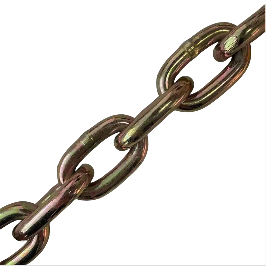 Heavy Duty G70 J Hook Safe Working Load Yellow Zinc Tow Chain for Trucks Flatbed Trailers