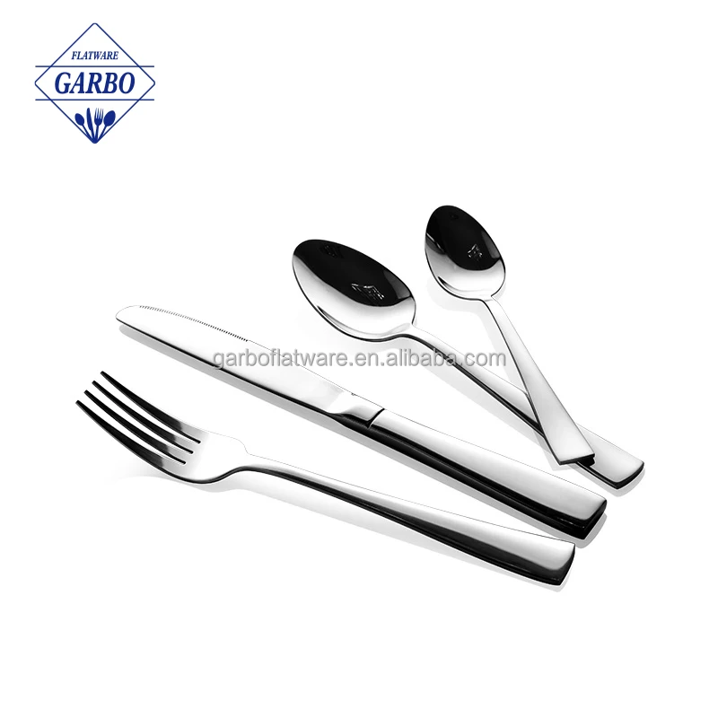 Italy Silver Cutlery AISI 430 13/0 Stainless Steel Flatware Set Table Knife Fork Spoon Set Home Hotel Party Utensil Gift Set