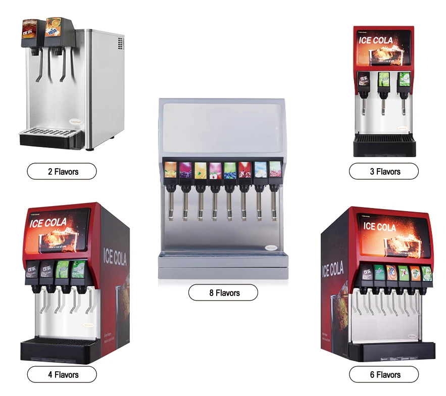Post Mix Soda Fountain Dispenser for Making Carbonated drinks with 3 flavors