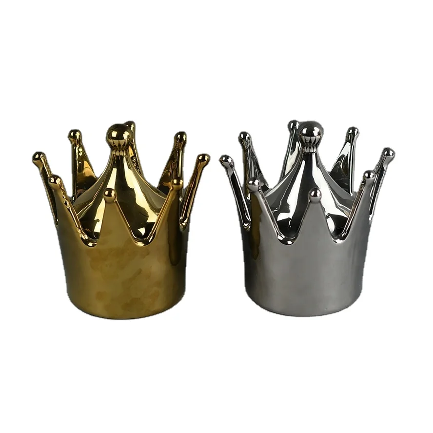 High quality cheap wedding gift crown shape ceramic jewelry trinket box