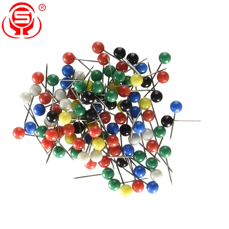 
Custom Round Plastic Head Steel Point Push Pins Map Thumb Tacks Pin for Office School Supplies 