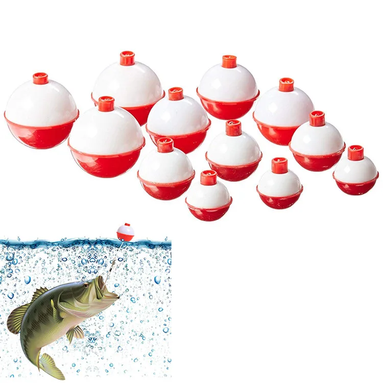 15pcs/lot 1 Inch Size Round Plastic Fishing Bobber Buoy Float Sea Fishing Floats Plastic Floats