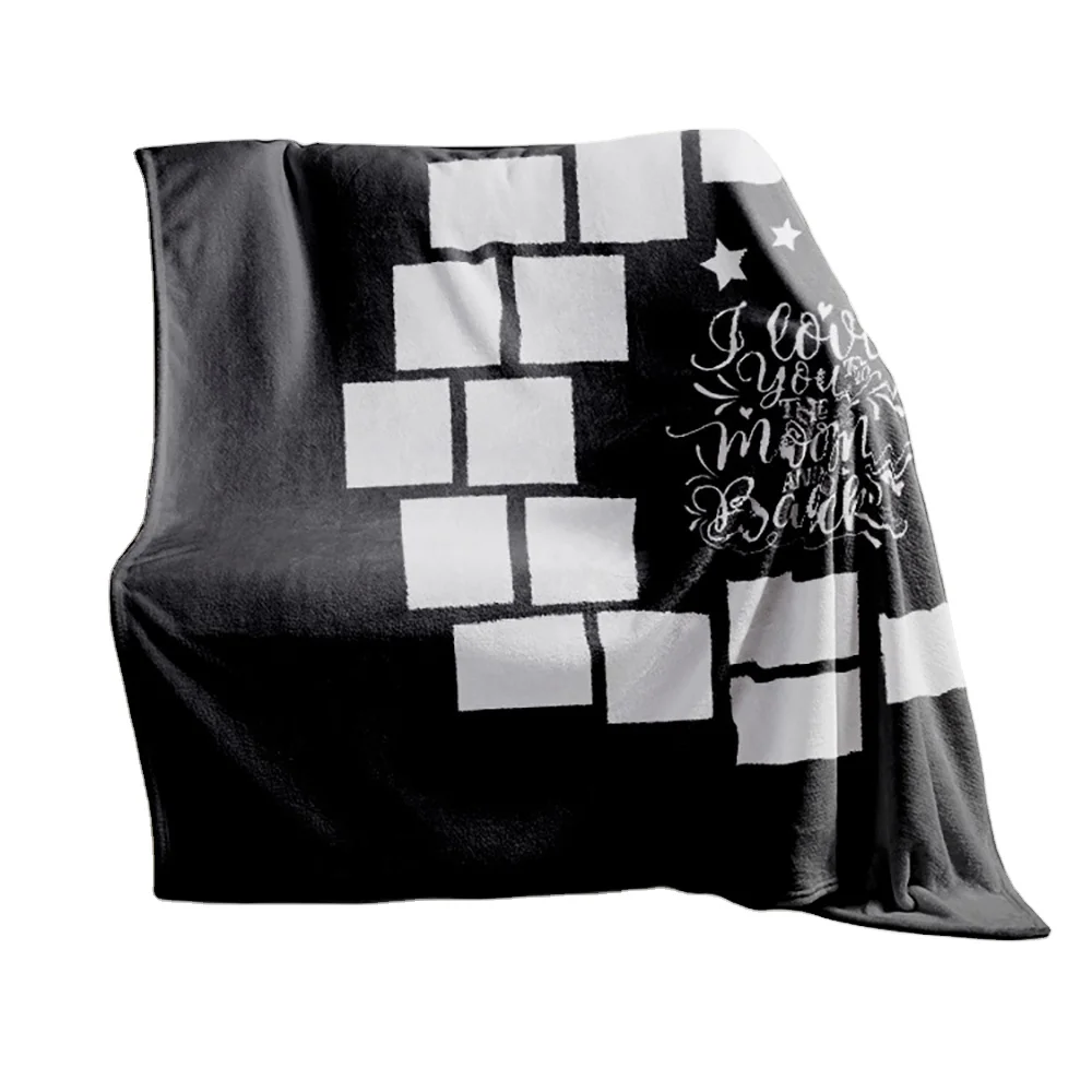 Оптовая продажа удобное мягкое покрывало Subbank фланелевое одеяло в клетку с сублимационной печатью черного сердца/Луны