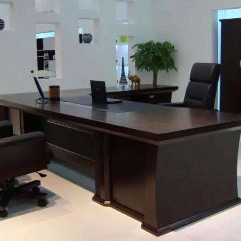 High End Modern General Manager Wood Veneer Luxurious Smart Executive Office Desk Furniture