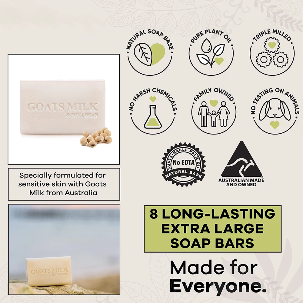 Eco Friendly Organic Pure Sea Salt Goat Milk Bath Bar Soap with Rich Foam Soap Bar