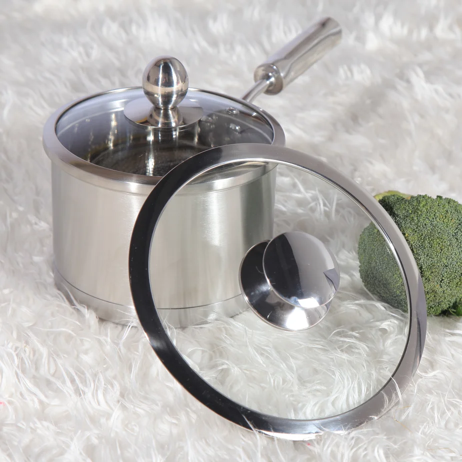 Stainless steel rim tempered float glass lid for cooking pot