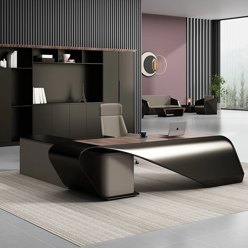Modern Design High End Office Furniture Table Customize Paint material Luxury CEO Manager Boss Executive Office Desk