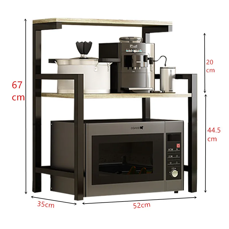 Black Double Tiers Kitchen Space Saver Stainless Steel Stand Microwave Oven Rack Shelf Wholesales