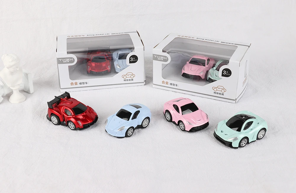 Popular alloy pull back racing car model toy 1:64 scale delicate gift children 2 in 1