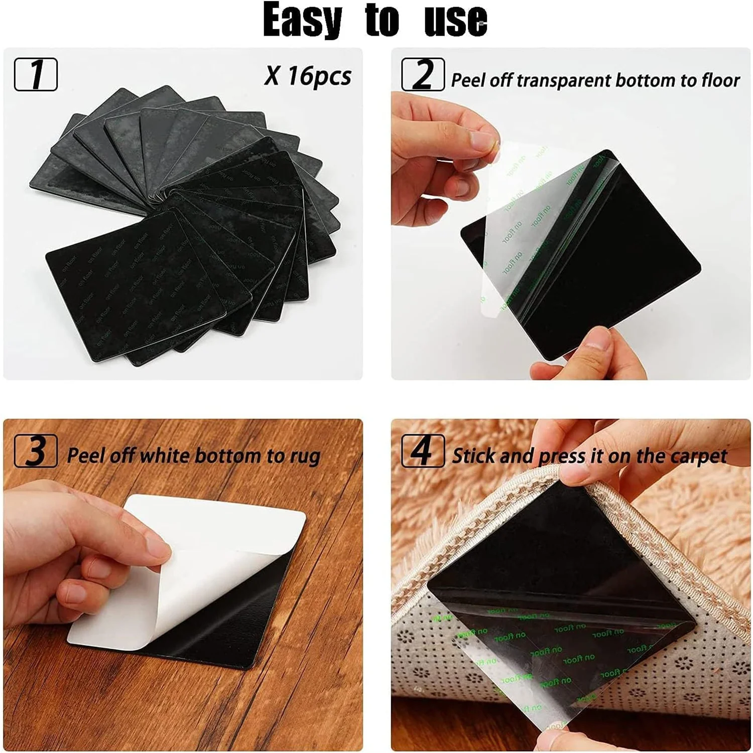 Double Sided Carpet Tape Non-Slip Rug Gripper Washable Reusable Used for Floors Carpets Floor Mats