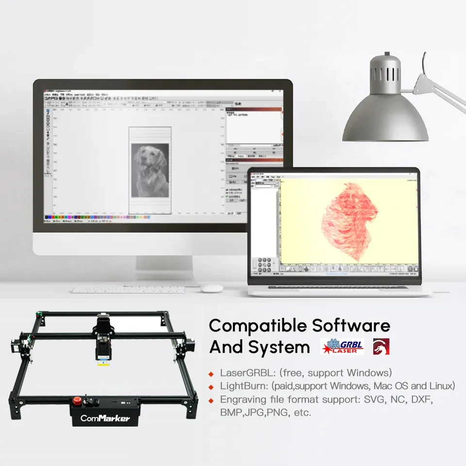 CNC Commarker T1 Max 40W Laser Cutter 40X50cm Large Lazer Engraving Machine portable Tombstone Engraving Machine