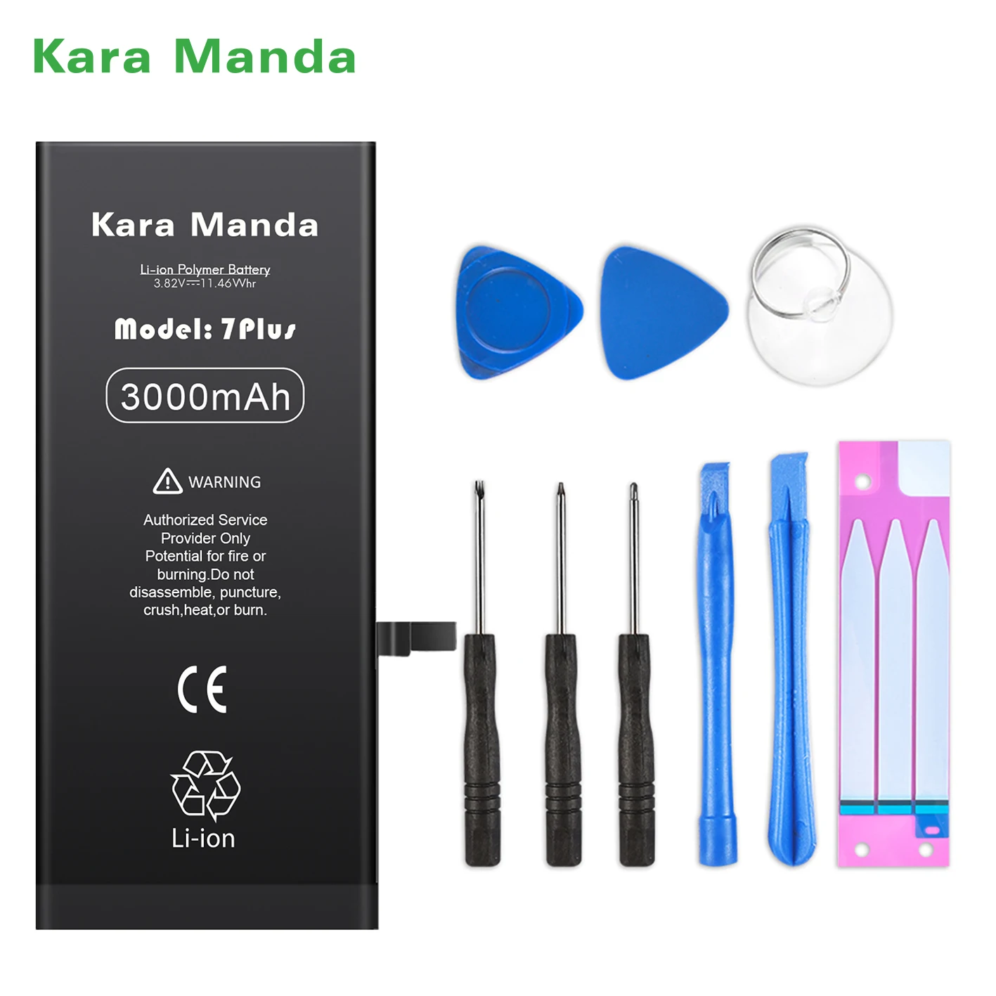 Kara Manda 100% Health Battery Standard Capacity Replacement Rechargeable Lithium Battery for iPhone 7 Plus X Xs Max Xr 11 12 13