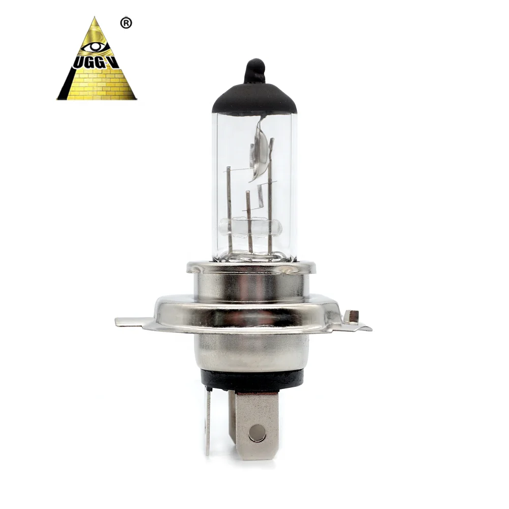 High Quality 60W 55W 100W 90W Halogen Headlight Bulb Yellow H4 Category 12V Quartz and Glass Material for Halogen Bulbs