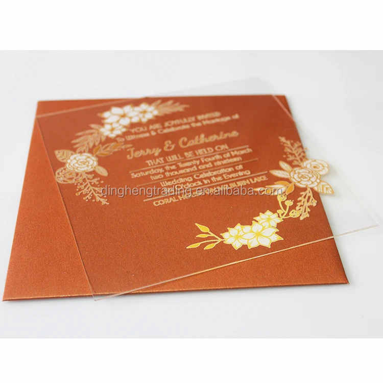 UV Printing Clear Acrylic Wedding Cards Luxury Invitations Design