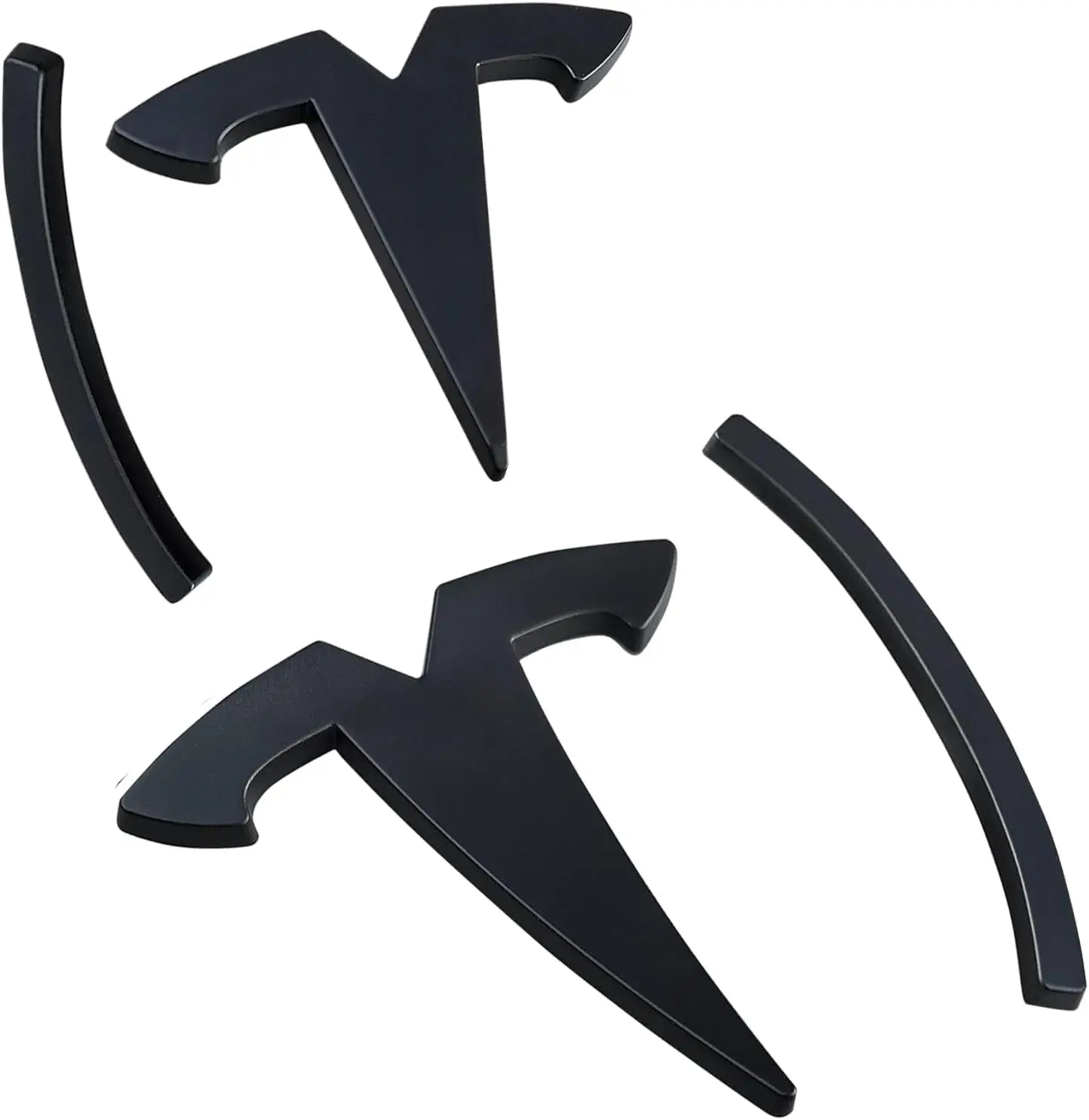2 Pcs Front Hood Badge Decal & Rear Trunk Logo 3D Metal Emblem Sticker for Tesla Model Y Model 3