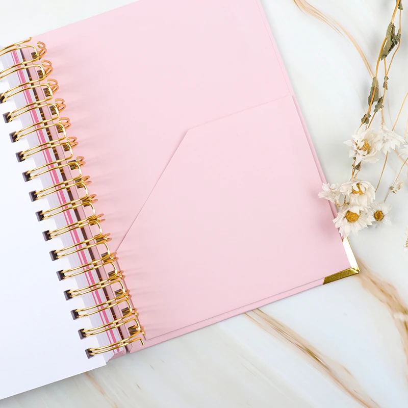 Custom Personalization Logo Spiral Binding Weekly Monthly Hardcover Agenda Planner Sets for Diary