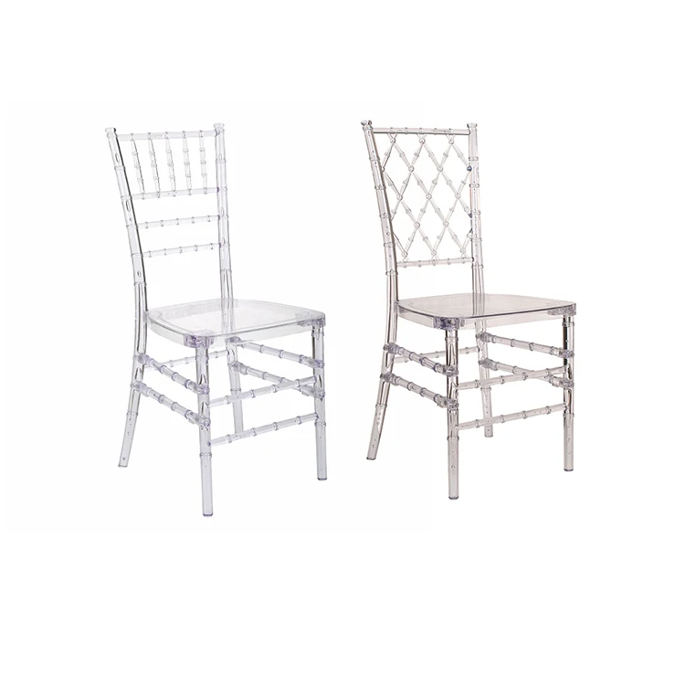 Fashion Banquet Hotel Event Wedding Outdoor Stacking Transparent Dining Chair Tiffany Clear Acrylic Crystal Chiavari Chairs