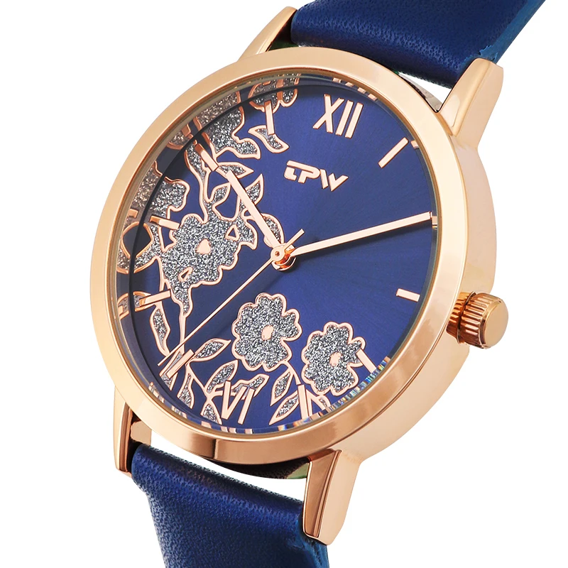 shiny glitter flower watch japan movt geneva lady odm custom wrist watch wholesale