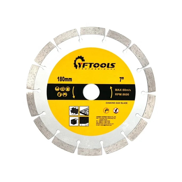 180 MM diamond segmented cutting disc for cutting concrete