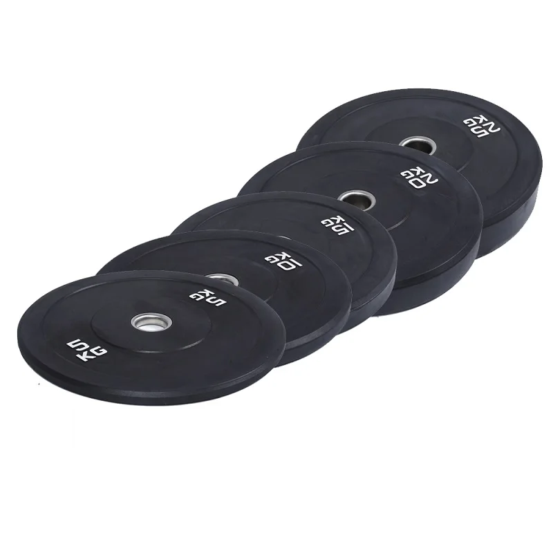 Competitive Workout Gym Weightlifting Plate Set 15kg to 50kg Rubber Bumper Discs 20kg Weight Discs Barbell Plate Bumper Weight