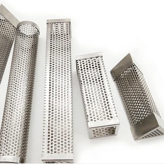 Hexagon shape 12 inch 304 cold smoker generator bbq grill mesh tray basket stainless steel wood pellet smoker