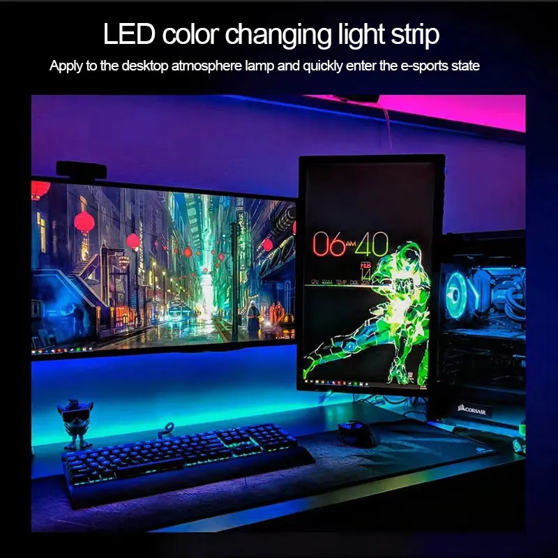 5050 SMD Wifi Usb TV Backlight Rgbic 5V Flexible Waterproof IP65 Rgbw Cinta Tira De Luces Neon Cob Smart LED Strip Light Luz