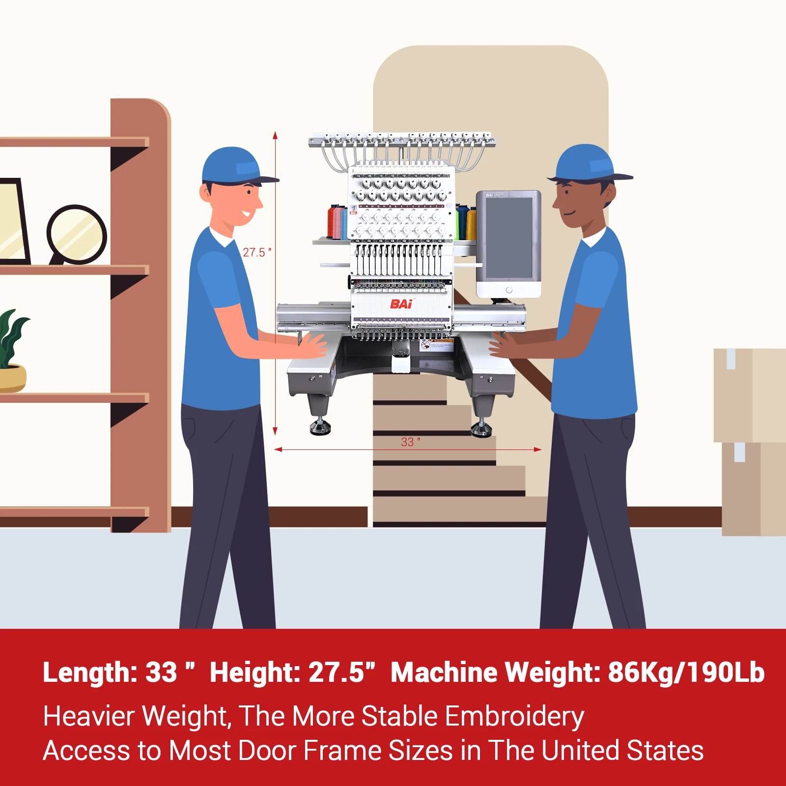 BAi 15 needles single head high quality industrial computerized tshirt embroidery machine cost