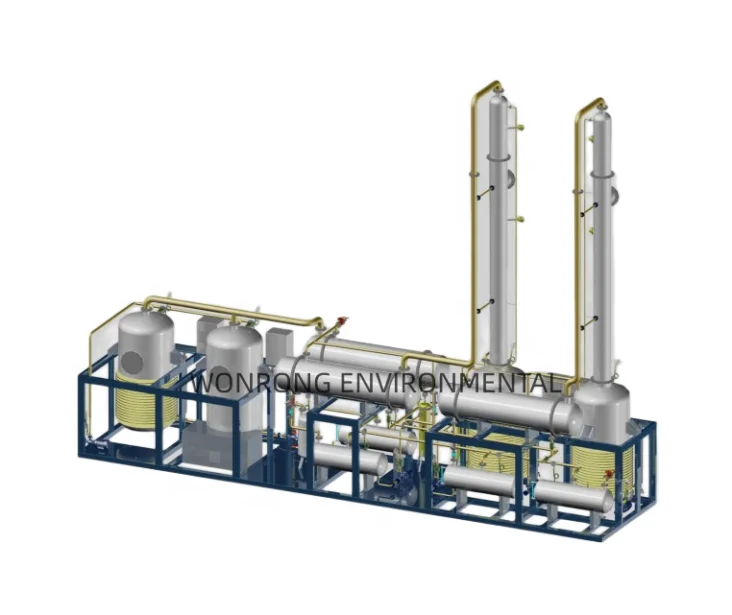 Mini 1 ton to 5 tons/day portable Small scale waste oil refinery to diesel distillation machine