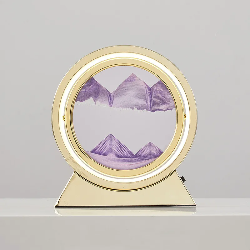 3D 10 Inch Moving Sandscape Art Table Lamp For Home/Office/Gift Hourglass Lamp Quicksand Painting
