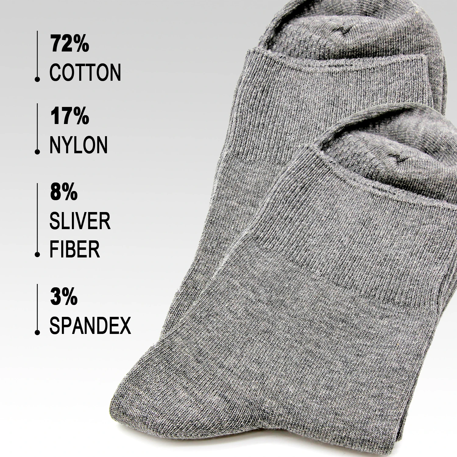 Sliver Fiber Loose Fit Socks Antimicrobial For Good Blood Circulation Diabetic Soft Seamless Toe Binding Sock For Sport Shoes