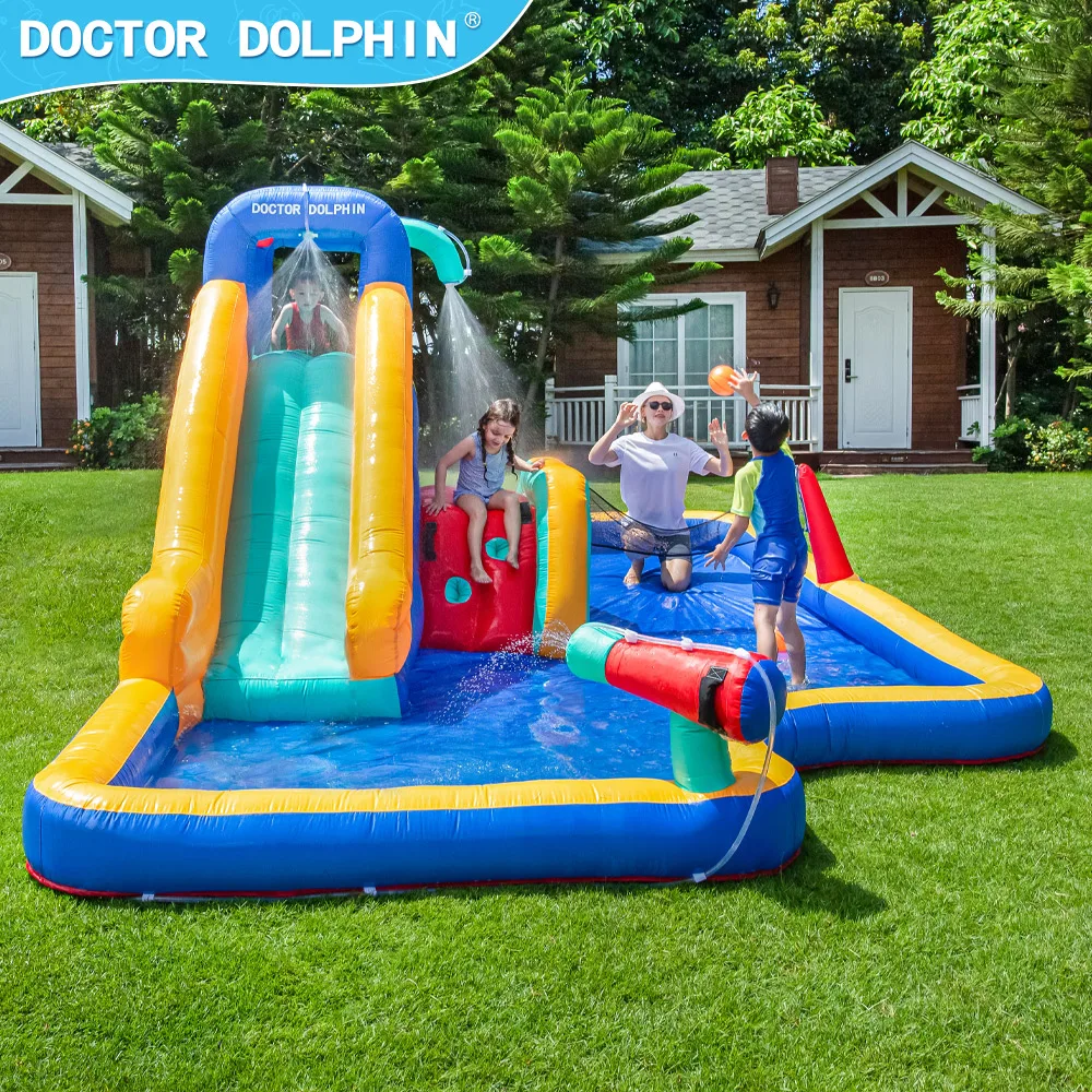Doctor Dolphin Newly Designed High Quality Outdoor Playground Pool Inflatable Bouncer Kids Commercial Bounce House