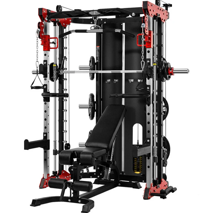 Multi-Functional 100kg Counterweight Power Rack Home Fitness Workout Equipment Modern Style Squat Rack Smith Machine