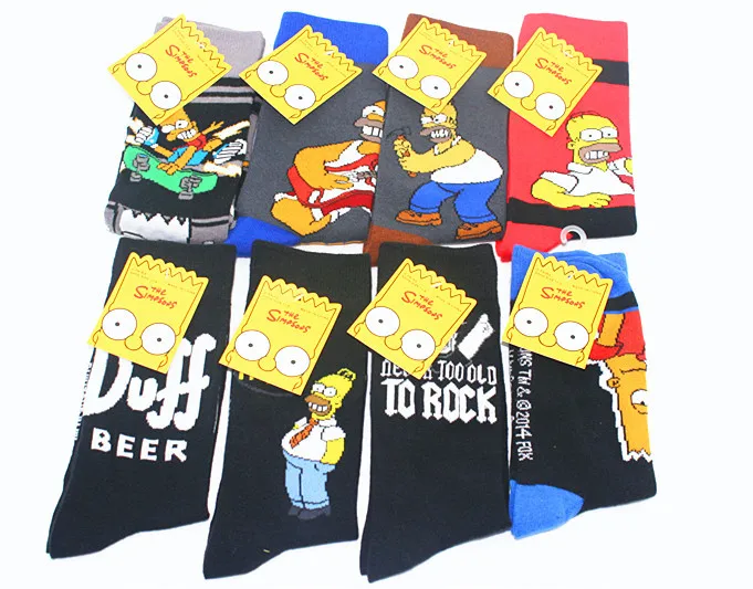 Casual  Cotton custom logo  happy dress sox multicolor cartoon  fashion mens womens sports school crew socks