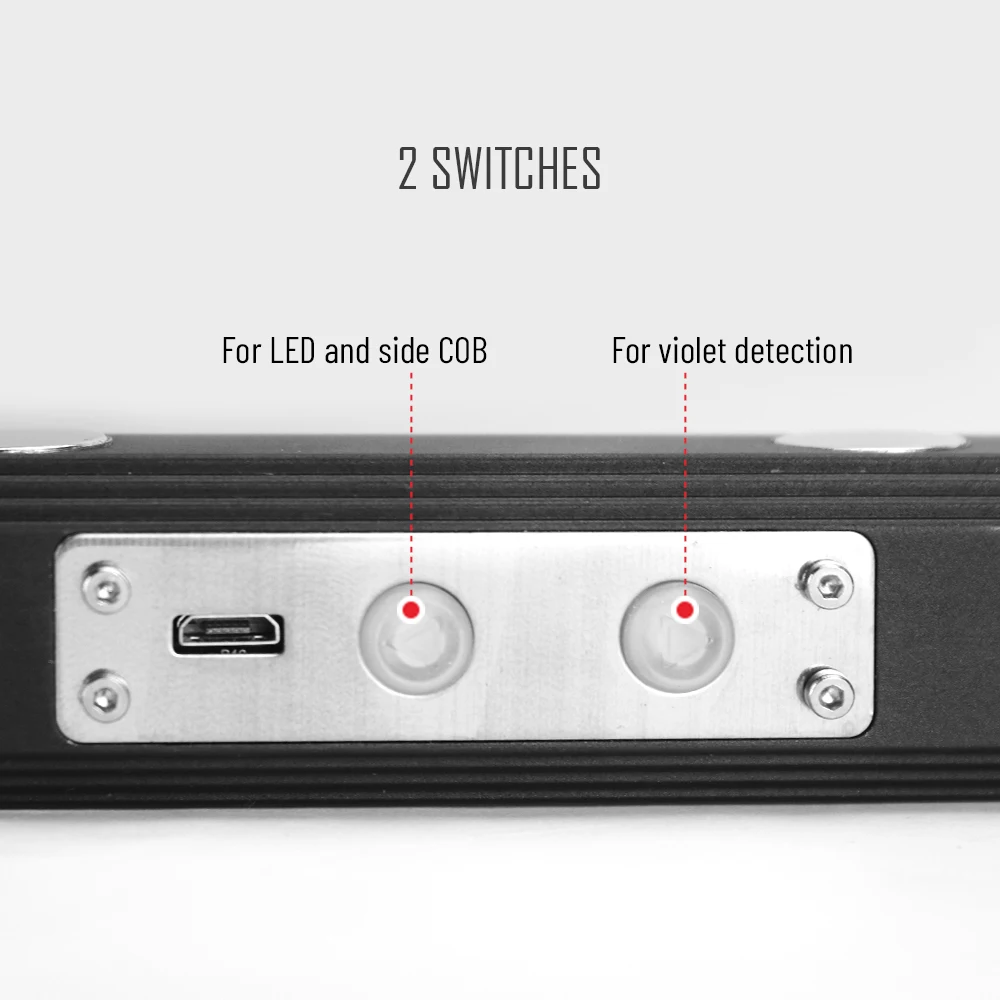 VCAN Aluminum Alloy Side Mangnets Rechargeable Battery 800 Lumen LED Zoom Flashlight Flashlight Torch