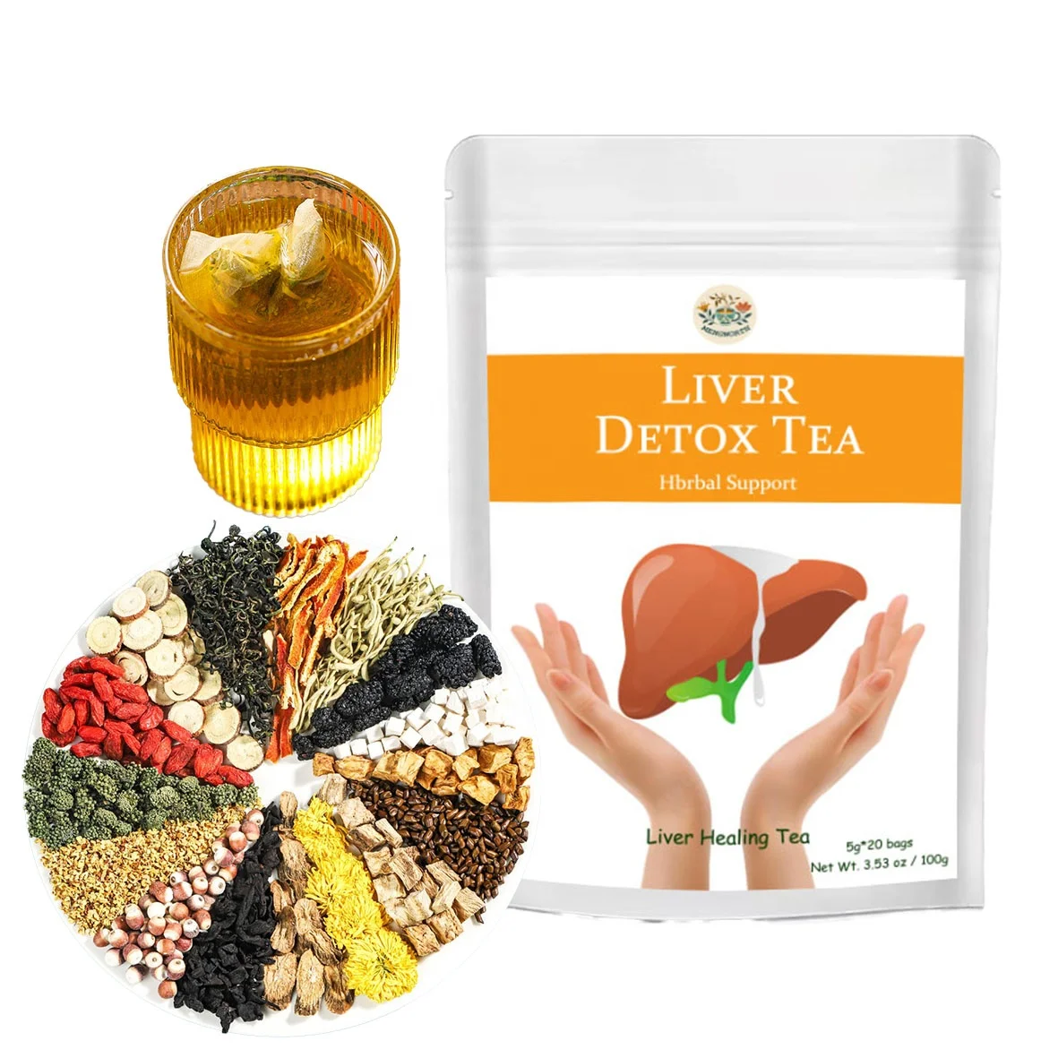 [18 detox du foie aromatise]Sante supplements base de plantes bio Eye Refresh sac de the aux herbes
